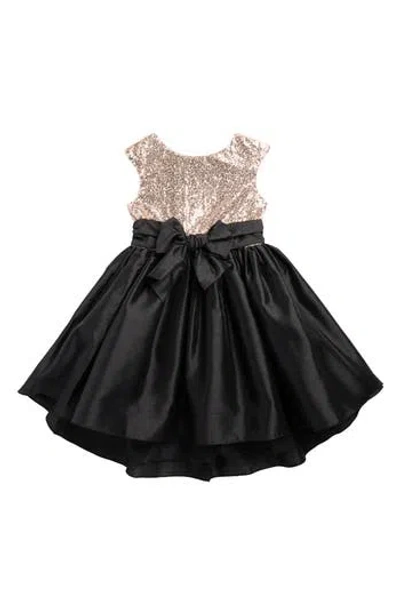 Pippa & Julie Kids' Alicia Sequin High Low Dress In Black