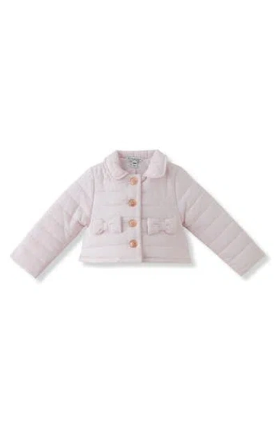 Pippa & Julie Babies'  Kids' Clara Quilted Jacket With Bows In Pink
