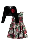 PIPPA & JULIE PIPPA & JULIE KIDS' ELIANA ROSE PARTY DRESS & BOLERO JACKET SET