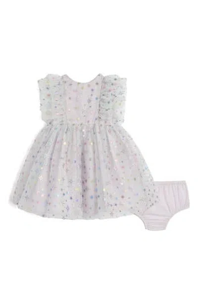 Pippa & Julie Babies'  Kids' Fallon Glitter Star Sleeveless Tulle Dress In White