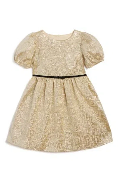 Pippa & Julie Kids' Jacquard Party Dress In Gold