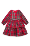 Pippa & Julie Kids' Jo Plaid Tiered Fit & Flare Dress In Red