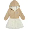 Pippa & Julie Kids' Metallic Hoodie & Dress Set In Gold