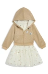 Pippa & Julie Kids' Metallic Hoodie & Dress Set In Gold