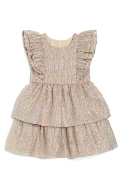 Pippa & Julie Kids' Little Girl's Kelly Metallic Fit & Flare Dress In Gold