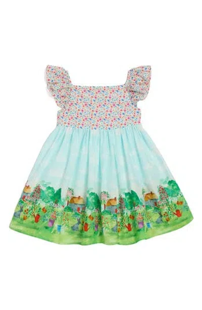Pippa & Julie Kids' Scenic Border Print Dress In Multi