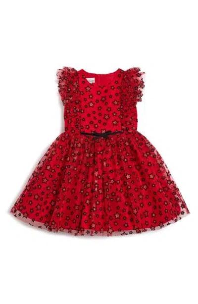 Pippa & Julie Kids' Sparkle Star Tulle Dress In Red
