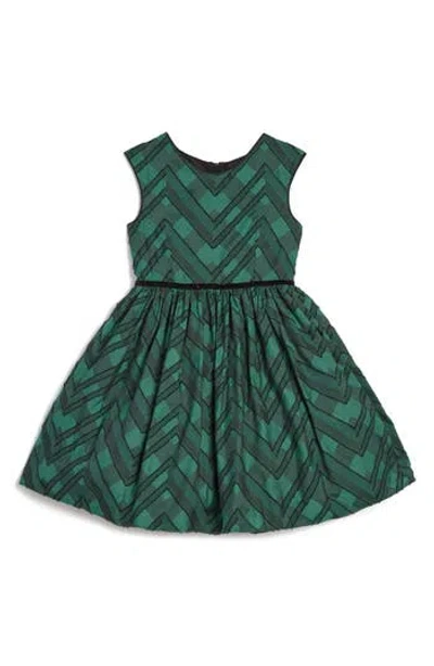 Pippa & Julie Kids' Textured Plaid Party Dress In Green