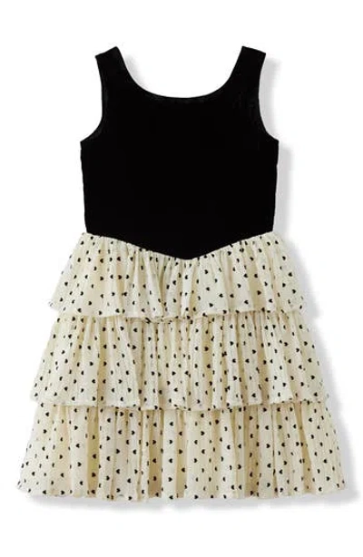 Pippa & Julie Kids' Velvet Top Tutu Dress In Black