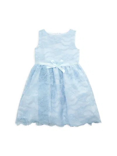 Pippa & Julie Babies' Littel Girl's Lace Fit & Flare Dress In Light Blue |  ModeSens
