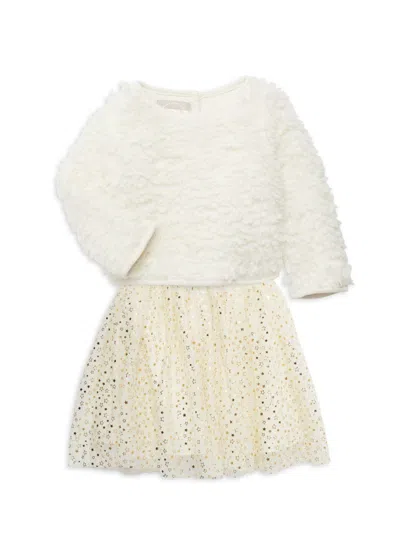 Pippa & Julie Kids' Little Girl's 2-piece Sweatshirt & Star Skirt Set In Ivory