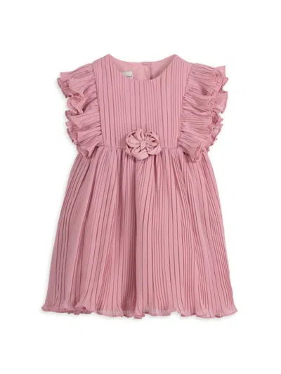 Pippa & Julie Kids' Little Girl's & Girl's Chiffon Fit And Flare Dress In Rose