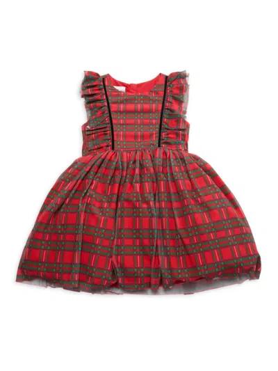 Pippa & Julie Kids' Little Girl's Cynthia Plaid Fit & Flare Dress In Red Plaid