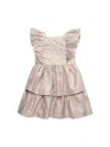 Pippa & Julie Little Girl's Kelly Metallic Fit & Flare Dress In Gold