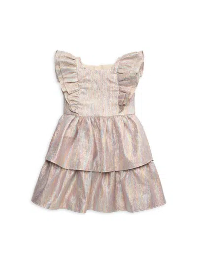 PIPPA & JULIE LITTLE GIRL'S KELLY METALLIC FIT & FLARE DRESS
