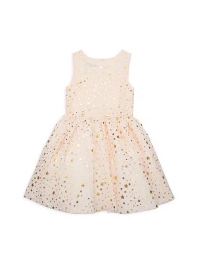 Pippa & Julie Babies' Little Girl's Star Foil A Line Dress In Blush