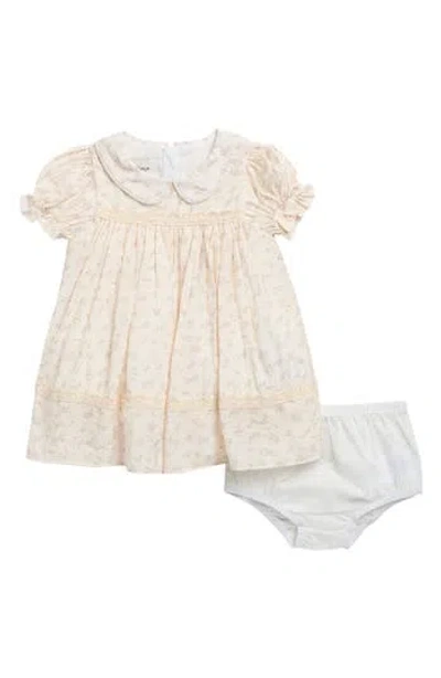 Pippa & Julie Babies'  Melissa Floral Puff Sleeve Dress & Bloomers Set In Neutral