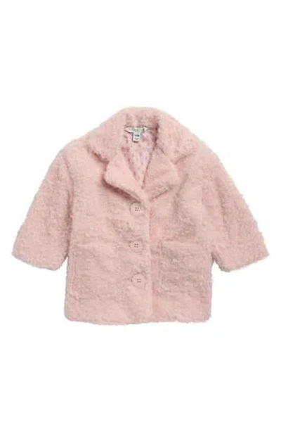 Pippa & Julie Babies'  Nicole Oversized Faux Fur Teddy Coat In Brown