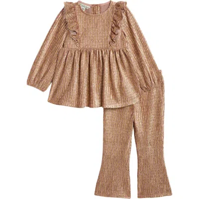 Pippa & Julie Babies' Little Girl's Sally Embellished Top & Pants Set In Pink