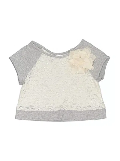 Pre-owned Pippa & Julie Kids' Short Sleeve Top Gray Crew Neck Tops