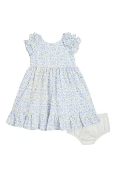 Pippa & Julie Babies'  Sienna Ditsy Pucker Dress In Purple