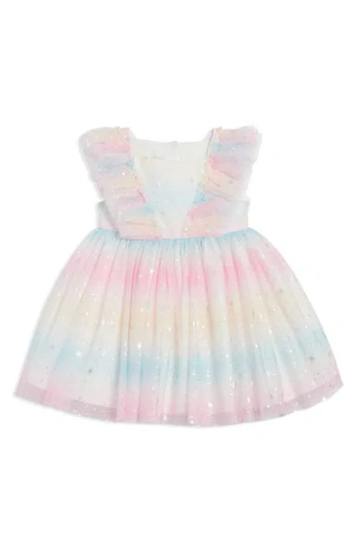 Pippa & Julie Babies'  Victoria Galaxy Stripe Party Dress In Pink