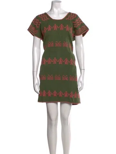 Pre-owned Pippa Holt Graphic Print Mini Dress W/ Tags In Green