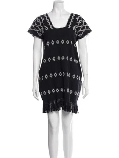 Pre-owned Pippa Holt Lace Pattern Mini Dress In Black