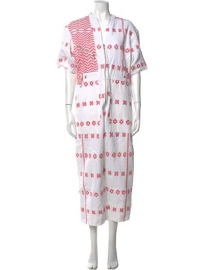 Pre-owned Pippa Holt Patterned Crew Neck Jumpsuit In White