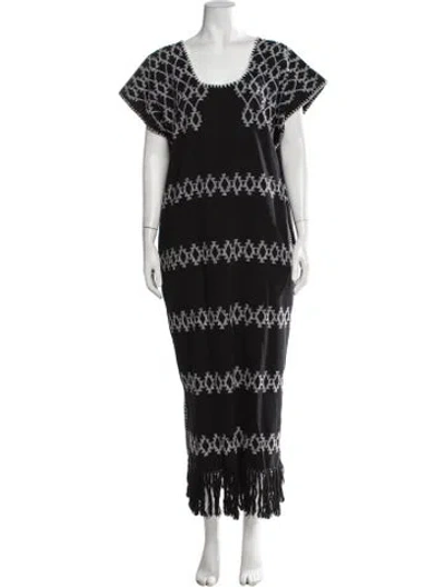 Pre-owned Pippa Holt Patterned Long Dress In Black