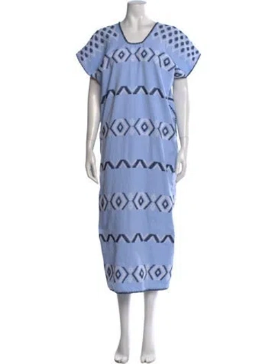 Pre-owned Pippa Holt Patterned Long Dress In Blue