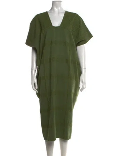 Pre-owned Pippa Holt Patterned Long Dress In Green