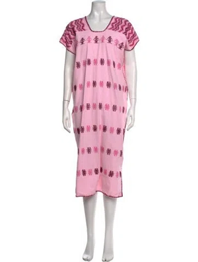 Pre-owned Pippa Holt Patterned Long Dress In Pink