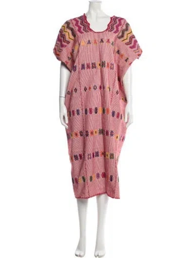 Pre-owned Pippa Holt Patterned Long Dress In Red