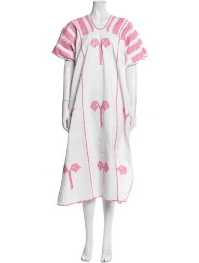 Pre-owned Pippa Holt Patterned Long Dress W/ Tags In White