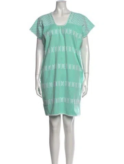 Pre-owned Pippa Holt Patterned Midi Length Dress In Blue/green
