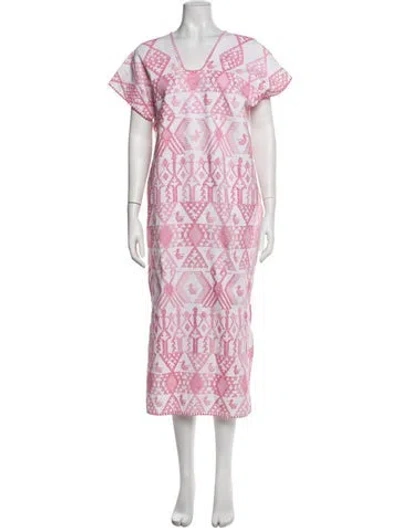 Pre-owned Pippa Holt Patterned Midi Length Dress In Pink