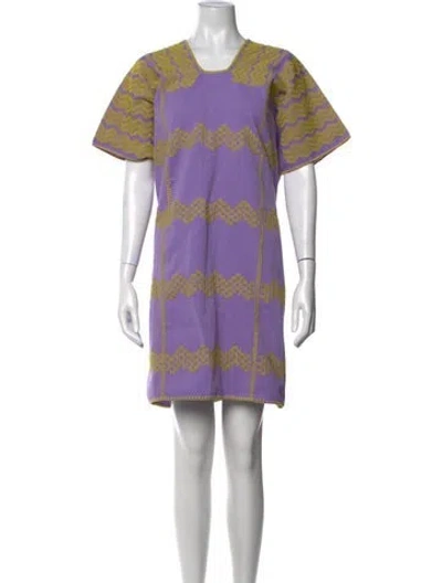Pre-owned Pippa Holt Patterned Mini Dress In Purple