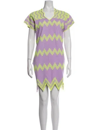 Pre-owned Pippa Holt Patterned Mini Dress In Purple