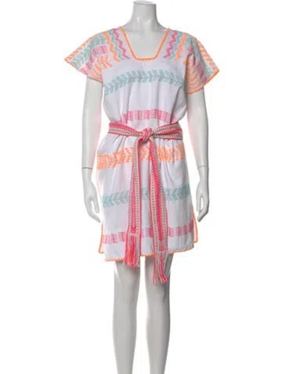Pre-owned Pippa Holt Patterned Mini Dress In White