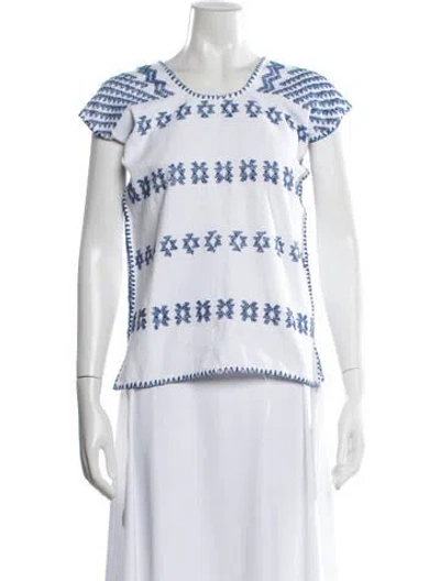 Pre-owned Pippa Holt Printed Crew Neck Top In White