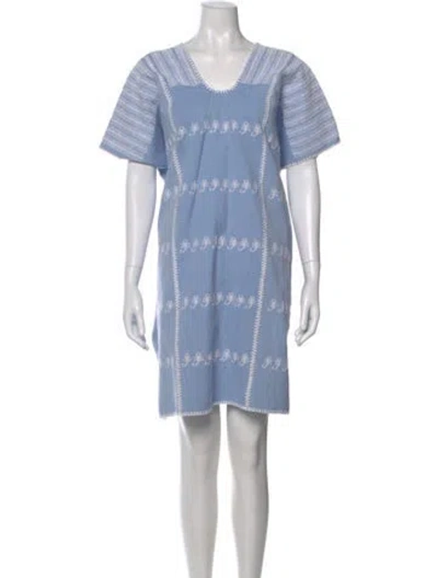 Pre-owned Pippa Holt Printed Knee-length Dress In Blue