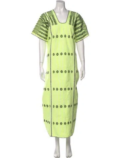 Pre-owned Pippa Holt Printed Long Dress In Green