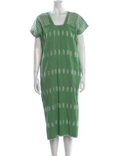 Pre-owned Pippa Holt Printed Long Dress In Green