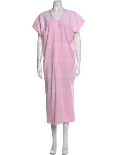 Pre-owned Pippa Holt Printed Long Dress In Pink