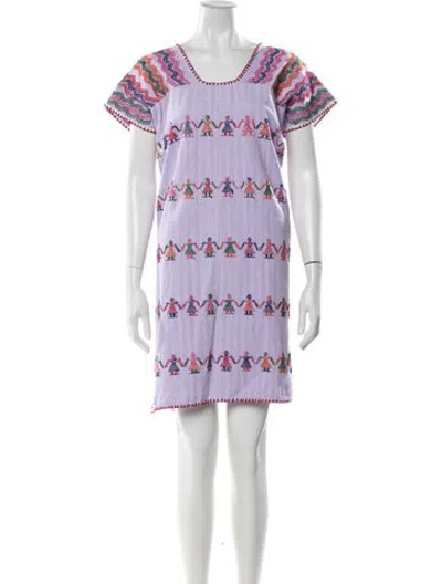 Pre-owned Pippa Holt Printed Midi Length Dress In Purple