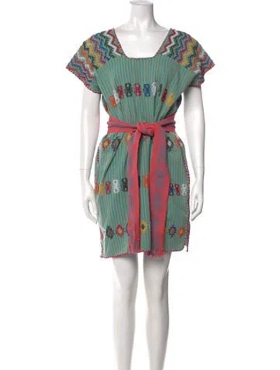 Pre-owned Pippa Holt Printed Mini Dress In Green