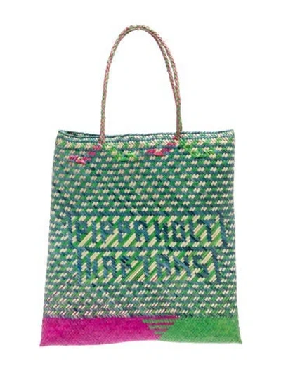 Pre-owned Pippa Holt Raffia Tote In Blue
