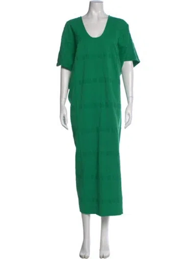 Pre-owned Pippa Holt Scoop Neck Long Dress In Green