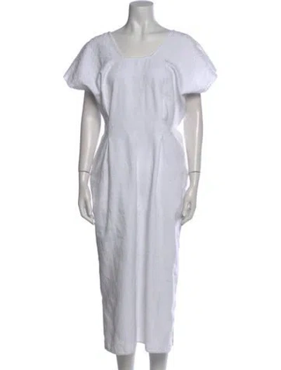 Pre-owned Pippa Holt Scoop Neck Long Dress In White